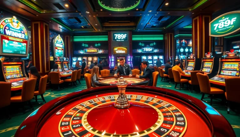 Experience the thrill of 789f gambling with players at a lively casino roulette table.