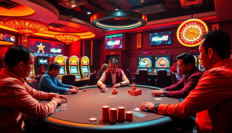Experience the excitement while logging in to đăng nhập new88 at a luxurious casino high-stakes poker table.
